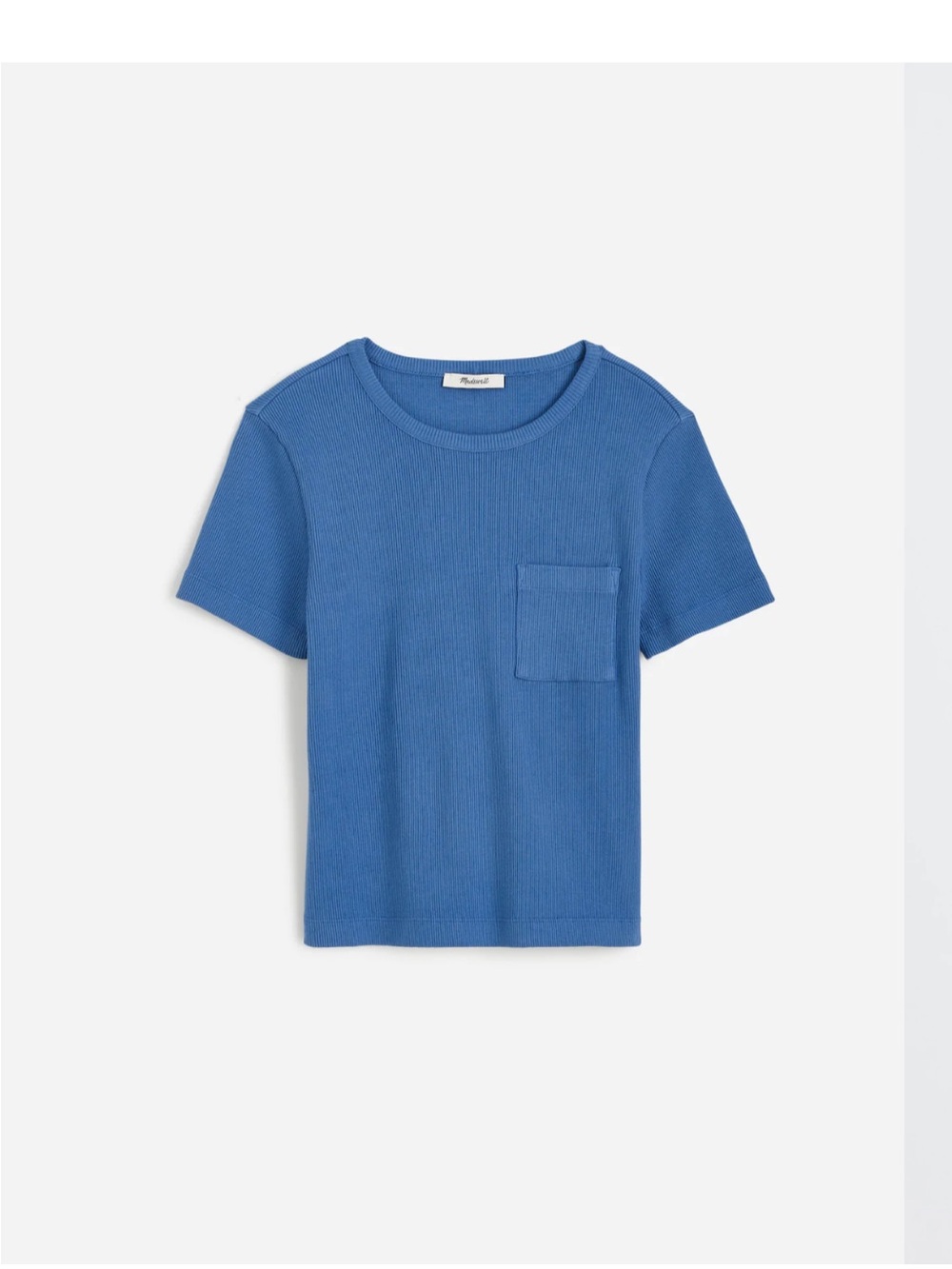 Madewell Garment-Dyed Ribbed Crewneck Pocket Tee